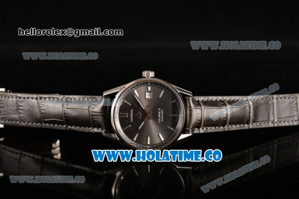 Tag Heuer Carrera Calibre 5 Automatic Swiss ETA 2824 Automatic Steel Case with Grey Dial and Stick Markers - Click Image to Close